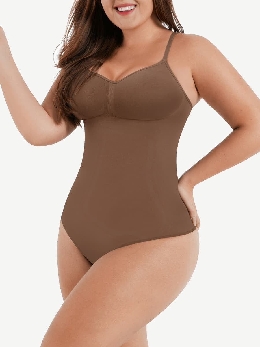 Seamless Scultp Covered Bust Jumpsuit Thong Bodysuit