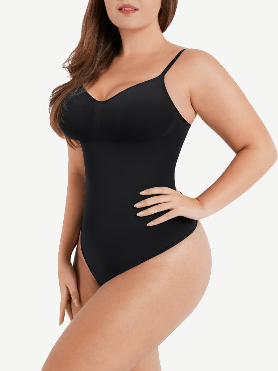Seamless Scultp Covered Bust Jumpsuit Thong Bodysuit