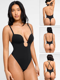 One-piece Front Low-cut Beauty Back Wedding Thong Bodysuit