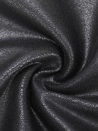 High Elastic Faux Leather Deep V-neck Abdomen Tightening Bodysuit