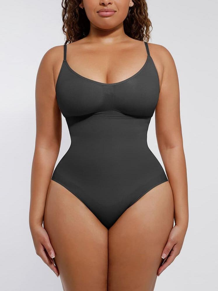 Seamless Scultp Covered Bust Jumpsuit Thong Bodysuit