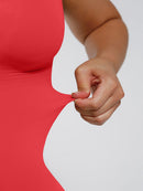 Seamless Scultp Covered Bust Jumpsuit Thong Bodysuit