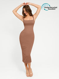 🌿 Eco-friendly Seamless 360° Waist Control Spaghetti Strap Suspender Long Skirt
