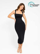 🌿 Eco-friendly Seamless 360° Waist Control Spaghetti Strap Suspender Long Skirt