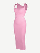 🌿 Eco-friendly Seamless 360° Waist Control Spaghetti Strap Suspender Long Skirt