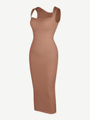 🌿 Eco-friendly Seamless 360° Waist Control Spaghetti Strap Suspender Long Skirt