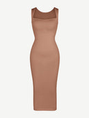 🌿 Eco-friendly Seamless 360° Waist Control Spaghetti Strap Suspender Long Skirt