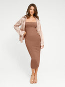 🌿 Eco-friendly Seamless 360° Waist Control Spaghetti Strap Suspender Long Skirt