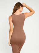 🌿 Eco-friendly Seamless 360° Waist Control Spaghetti Strap Suspender Long Skirt