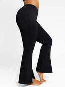 High-waisted Abdominal Control Front Slit Flare Legging