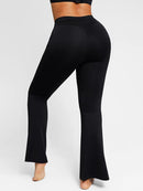 High-waisted Abdominal Control Front Slit Flare Legging