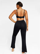 High-waisted Abdominal Control Front Slit Flare Legging