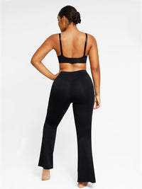 High-waisted Abdominal Control Front Slit Flare Legging