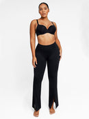 High-waisted Abdominal Control Front Slit Flare Legging