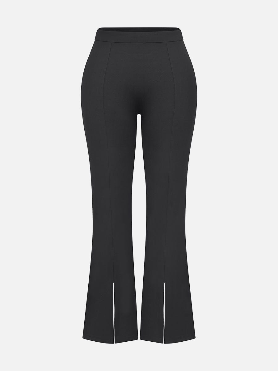 High-waisted Abdominal Control Front Slit Flare Legging