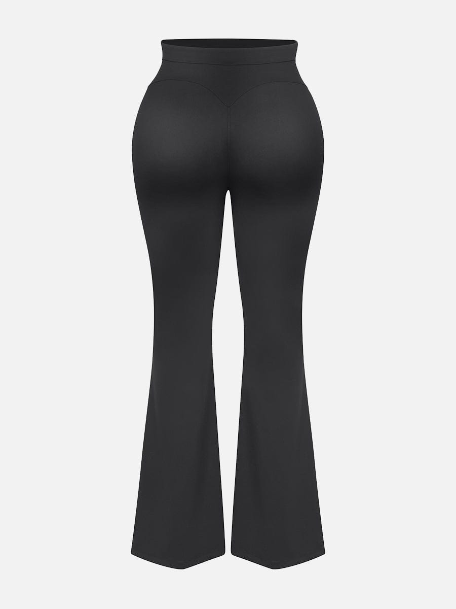 High-waisted Abdominal Control Front Slit Flare Legging