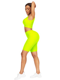 Well-Suited Jacquard High Waist Crop Sports Suit For Female Runner