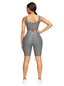 Well-Suited Jacquard High Waist Crop Sports Suit For Female Runner