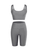 Well-Suited Jacquard High Waist Crop Sports Suit For Female Runner