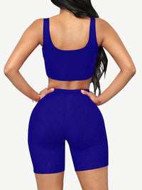 Gymnastic Cropped Sports Shorts Suit High Waist Mid Support