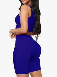 Gymnastic Cropped Sports Shorts Suit High Waist Mid Support