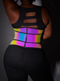 Rainbow Reflective Latex Waist Trainer Abdominal Slimmer Private Label Waist Trainer