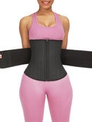 Tummy Control Black 25 Steel Bones Sticker Zip Latex Waist Trainer
