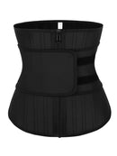 Tummy Control Black 25 Steel Bones Sticker Zip Latex Waist Trainer