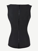 Women Latex Corset Waist Cincher Vest with 4 Row Hook Black Plus Size